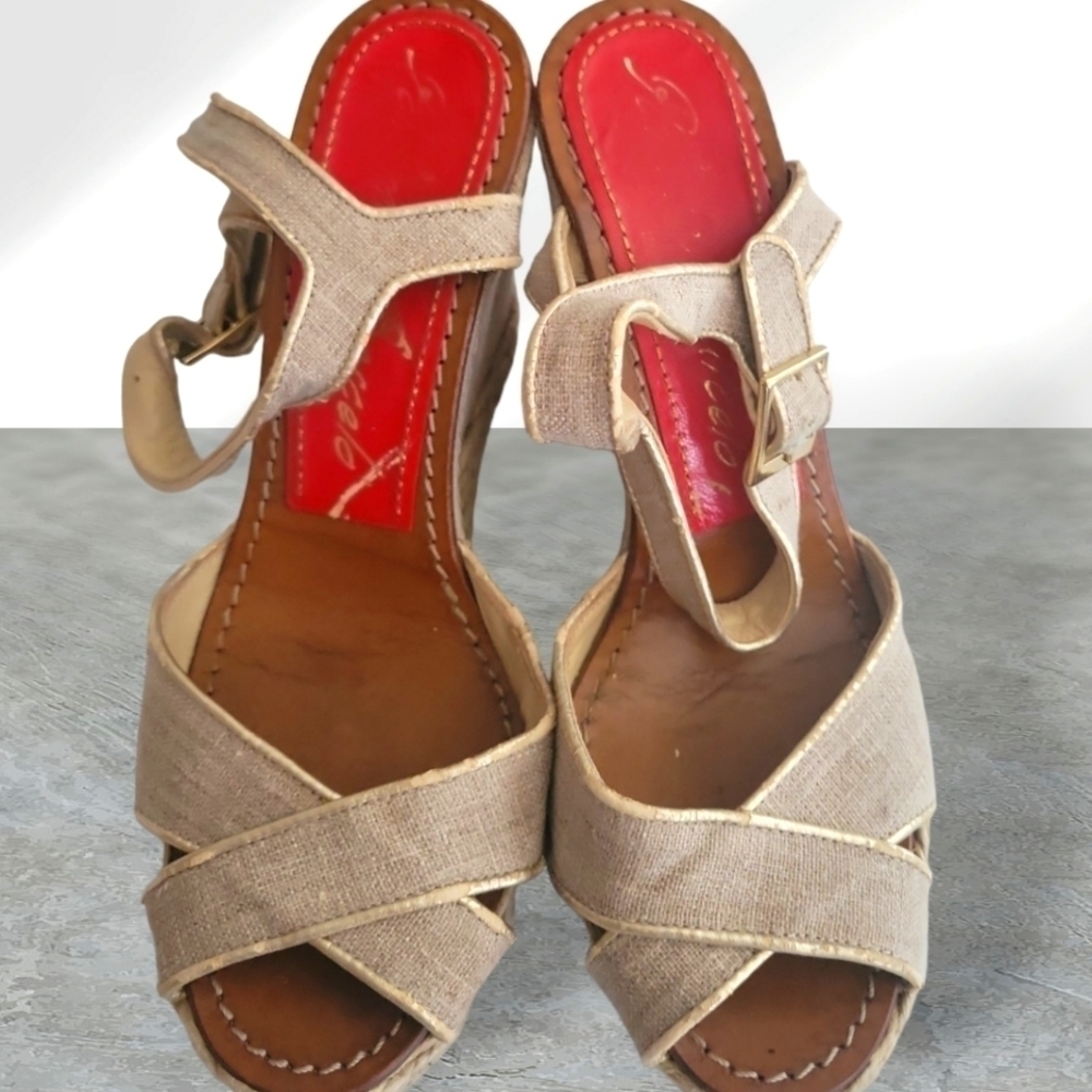 Paloma Barcelo Wedge Platform Round Toe Ankle Str… - image 2